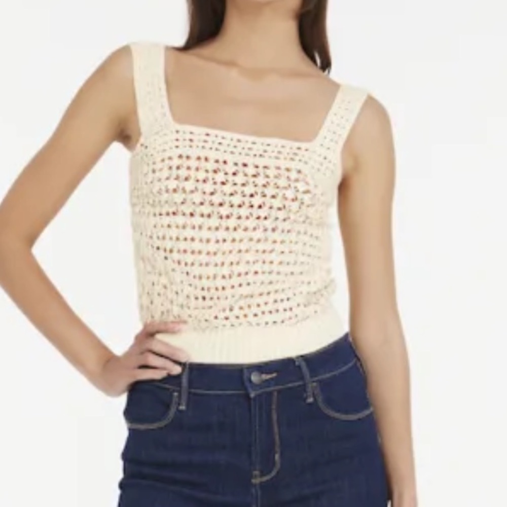 Mango Cream Crochet Women Top